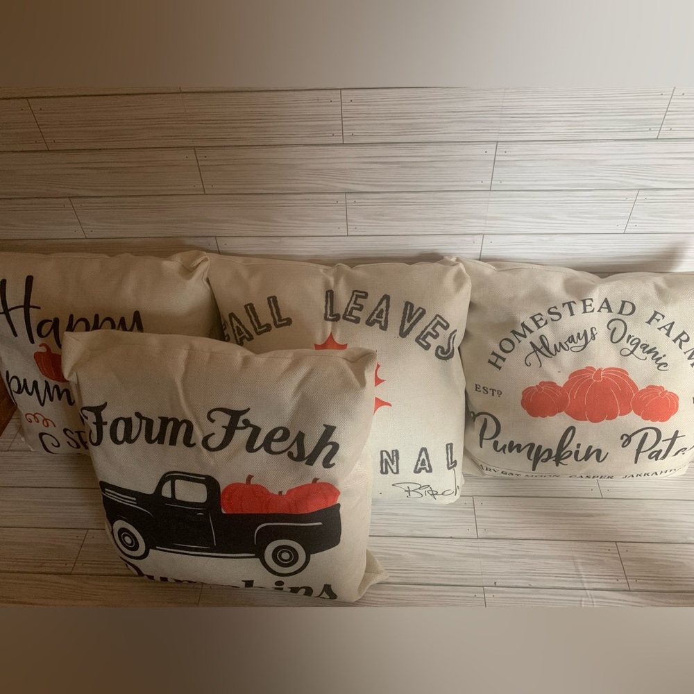 4 Farm Fresh Pumpkin Patch Throw Pillows